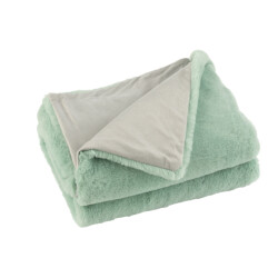 J-Line plaid cutie polyester munt 180x130x3cm