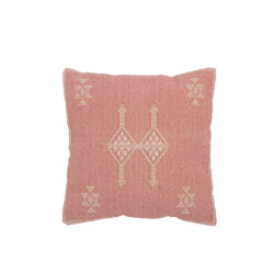 J-Line kussen diamanten+pijlen katoen perzik 45x15x45cm