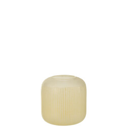 J-Line vaas strepen glas licht small 17x17x16cm