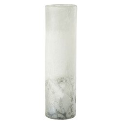 J-Line vaas scavo cilinder glas grijs large 11x11x40cm