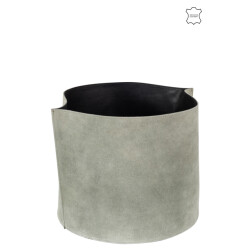J-Line opbergmand rond laag leder 25.5x25.5x35cm