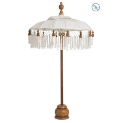 J-Line parasol+voet+kwast katoen/hout bruin small 50x50x90.5cm