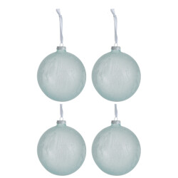 J-Line D- doos van 4 kerstbal glas licht large 12x12x12cm