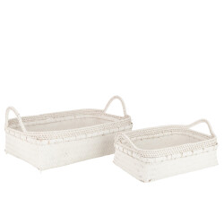J-Line set van 2 plateaus bamboe 47x34x16.5cm