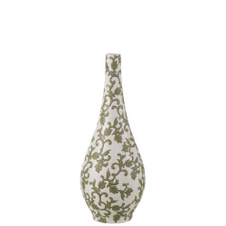 J-Line vaas yezi peer porselein groen/wit 16x16x43cm