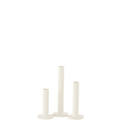J-Line set van 3 kandelaars laag modern metaal mat 7x7x21cm