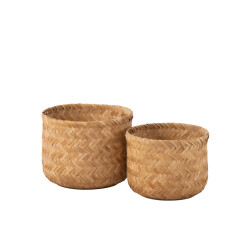 J-Line set van twee mand bamboo 40x40x29.5cm