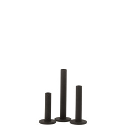 J-Line set van 3 kandelaars laag modern metaal mat 7x7x21.5cm