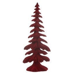 J-Line denneboom velours resine large 21x13.5x51cm