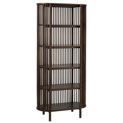 J-Line rek conie 5 planken mango hout donker 38x84x190cm