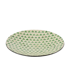 J-Line plateau nuye rond schelpen/papier 45x45x6cm