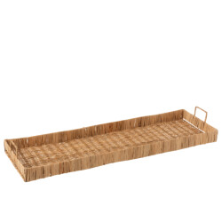 J-Line plateau lange rechthoekig rotan 96x29x11.5cm