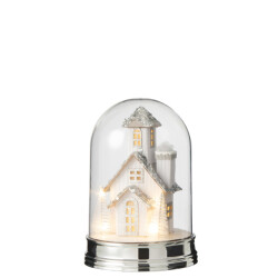 J-Line stolp winter huis led acryl small 16x16x23cm