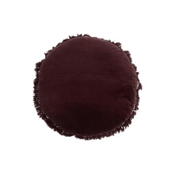 J-Line kussen rond velvet katoen/linnen paars 50x50x5cm