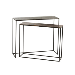 J-Line set van 2 consoles rechthoekig aluminium /mix 99x29x83cm