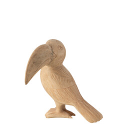 J-Line toekan albasia hout large 29.5x24x33cm