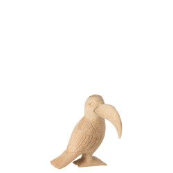 J-Line toekan albasia hout small 19x16x22cm