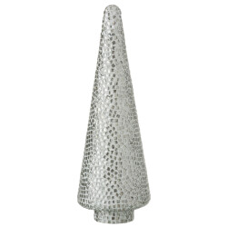 J-Line boom mozaiek glas wit/zilver 13x13x41cm