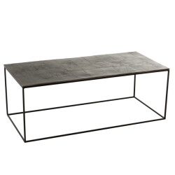 J-Line salontafel rechthoekig oxidize aluminium/ijzer antiek /groen -