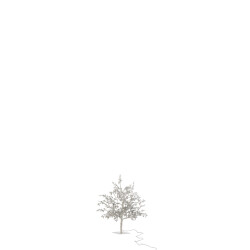 J-Line boom blaadjes glitter+led metaal zilver small 25x25x56cm