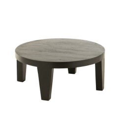 J-Line salontafel rond mango hout matte zwart 80x80x34cm