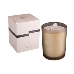 J-Line geurkaars happy faces large-70u 9.5x9.5x12.5cm