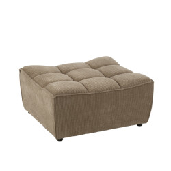 J-Line poef grid populierenhout/schuim donker taupe 84x92x44cm