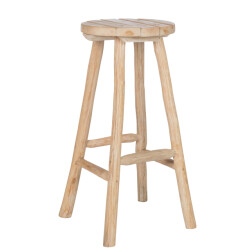 J-Line barkurk rond eik hout 36x45x80cm