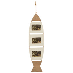 J-Line fotokader hangend vis hout /bruin large 24.5x118x2cm