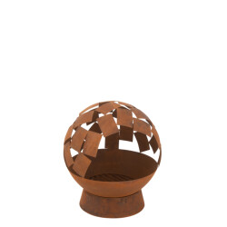 J-Line vuurkorf rond abstract ijzer roest 47x47x58cm