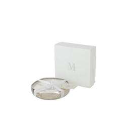 J-Line geurkaars m-chic metaal zilver medium-21u 19.5x19.5x4.5cm