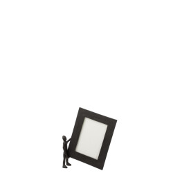 J-Line figuur met fotokader aluminium /wit large 18x28x7cm