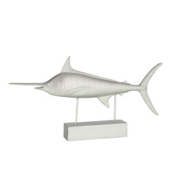 J-Line zwaardvis op voet poly zilver 72x8x37.5cm
