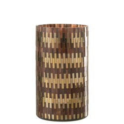 J-Line windlicht chic glas /goud x-large 13x13x23cm