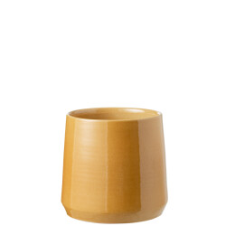 J-Line bloempot rond keramiek oker large 26x26x26cm
