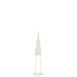 J-Line kerstman op voet hout small 21x9x92cm