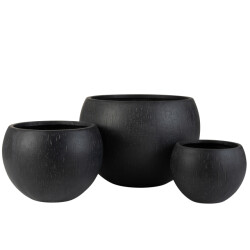 J-Line set van 3 bloempotten rond klei 55.5x55.5x39cm