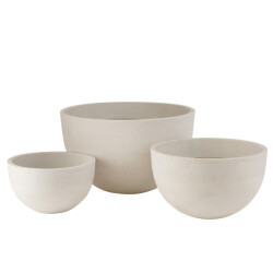 J-Line set van 3 bloempotten rond keramiek laag 60x60x46cm
