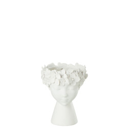 J-Line bloempot kop resine small 21x21x23cm