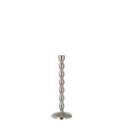 J-Line kandelaar bollen glanzend aluminium zilver small 10.5x10.5x31.5cm