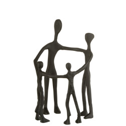 J-Line figuur familie kring aluminium 22x21x31cm
