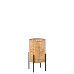 J-Line lantaarn op voet bamboo small 31.5x31.5x50.5cm