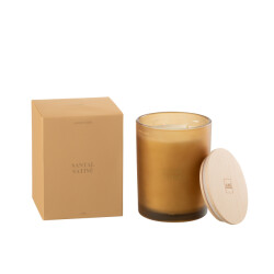 J-Line geurkaars accords essentiels santal satiné-52h 10.5x10.5x14cm