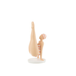 J-Line vrouw yoga op handen poly oranje 12.5x12x26.5cm