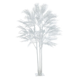 J-Line boom palm bladeren 3 stammen staal zilver large 180x180x250cm