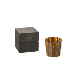 J-Line geurkaars noa zesty sunburst oker small-35h 12x12x11.5cm
