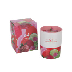 J-Line kaars aardbei daiquiri large-70h 10x10x12.5cm