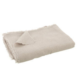 J-Line plaid effen katoen/linnen 200x150x0.5cm