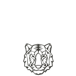 J-Line wanddecoratie tijger metaal 48.5x46x2cm
