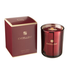 J-Line geurkaars excellent rose champagne wijn medium-80u 11x11x14.5cm